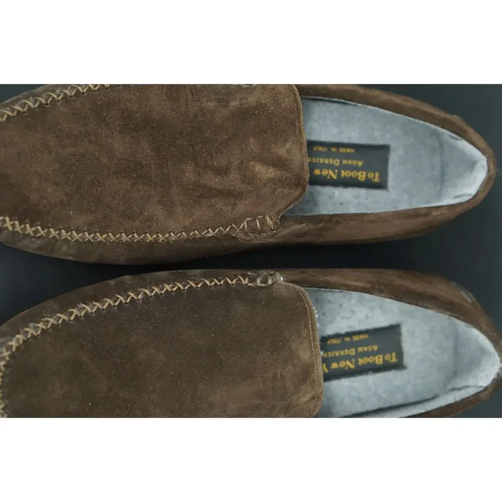 To Boot New York Oreilly Black suede Moccasin loafers SZ 8.5 Men House Slipper